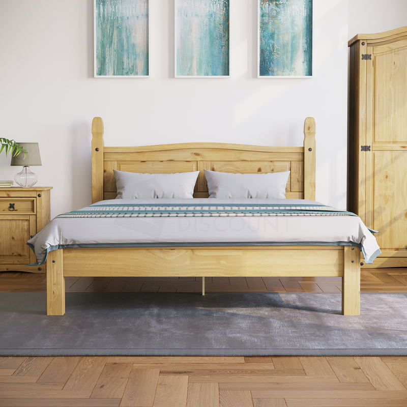 Corona King Size Bed, Low Foot End