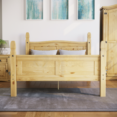 Corona Double Bed, High Foot End
