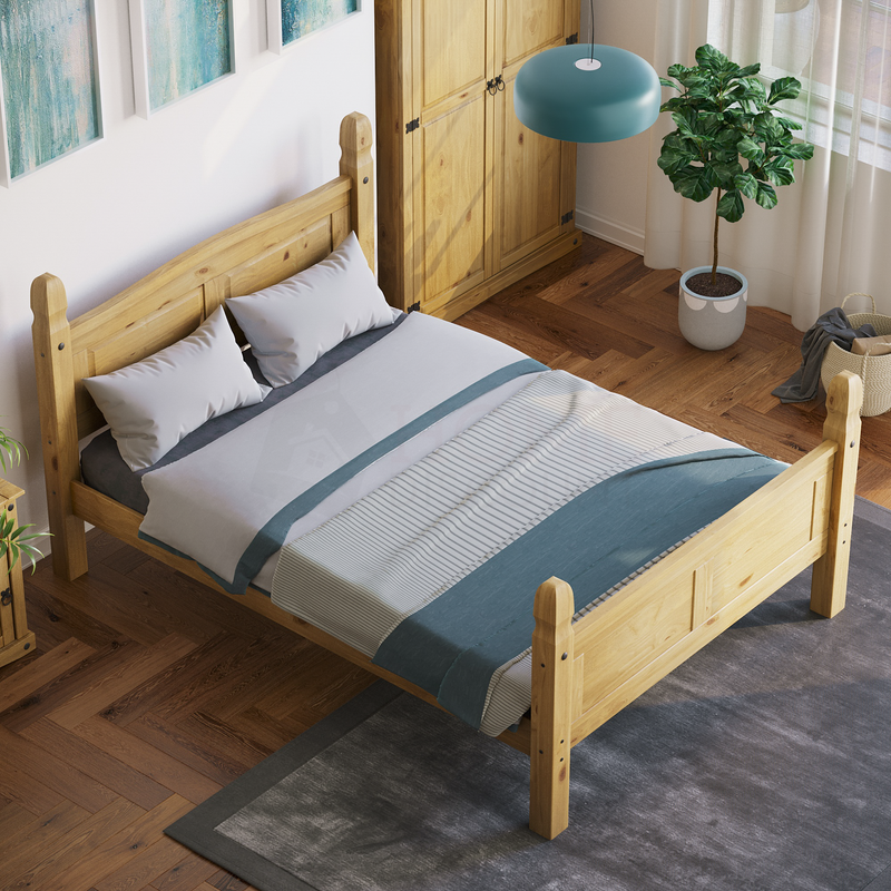 Corona Double Bed, High Foot End