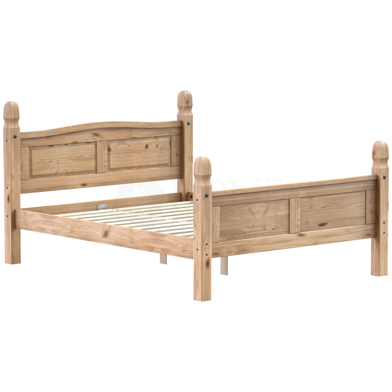 Corona High Foot End King Size Bed - Pine