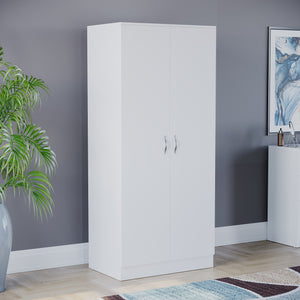 Riano 2 Door Wardrobe for Bedroom Storage- white
