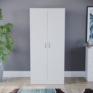 Riano 2 Door Wardrobe for Bedroom Storage- white
