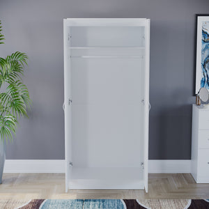 Riano 2 Door Wardrobe for Bedroom Storage- white
