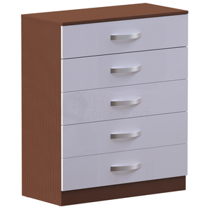 Hulio 5-Drawer Chest - Walnut & White