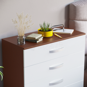 Hulio 5-Drawer Chest - Walnut & White