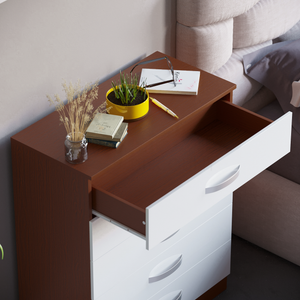 Hulio 5-Drawer Chest - Walnut & White