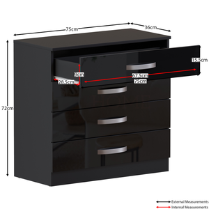 Hulio 4-Drawer Chest - Black