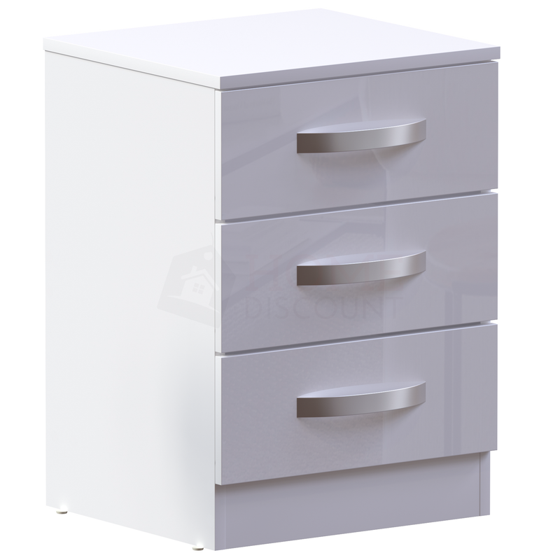 Hulio 3-Drawer Bedside Cabinet - White