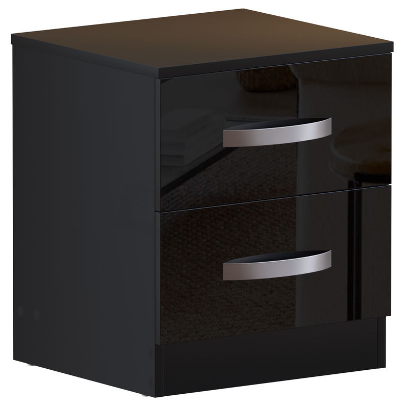 Hulio 2-Drawer Bedside Cabinet - Black
