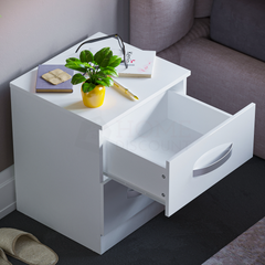 Hulio 2 Drawer Bedside Cabinet, White