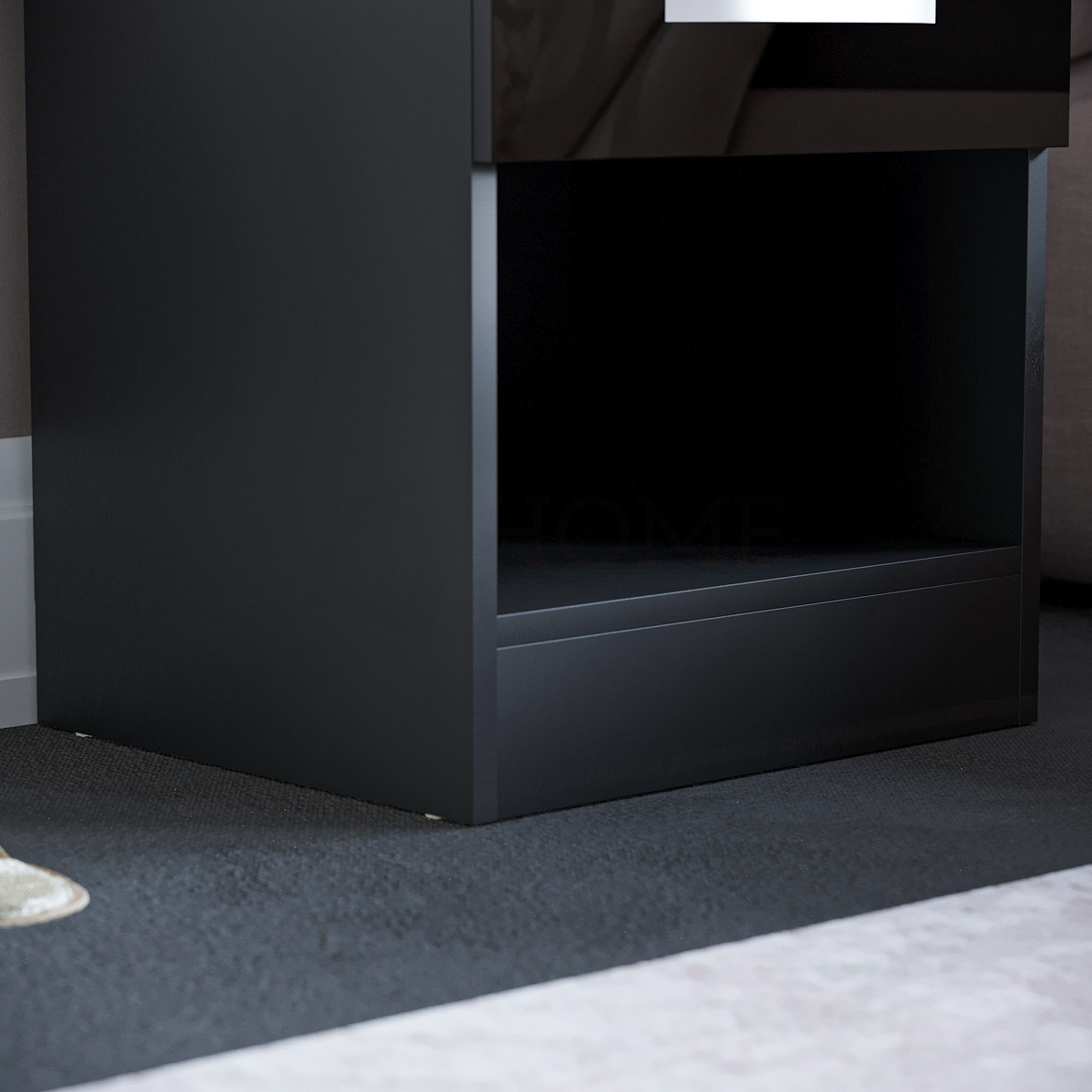Hulio 1-Drawer Bedside Cabinet - Black