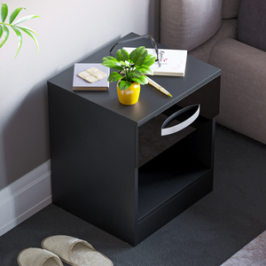Hulio 1-Drawer Bedside Cabinet - Black