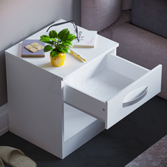 Hulio 1 Drawer Bedside Cabinet, White