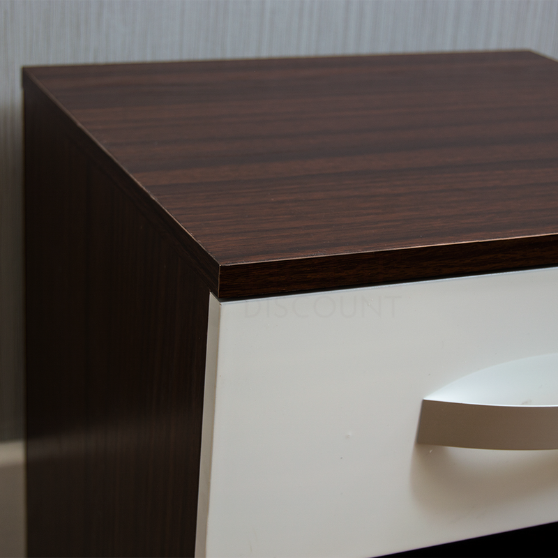 Vida Designs Hulio 1 Drawer Bedside Cabinet, Walnut & White