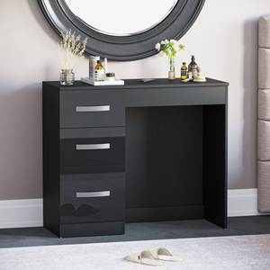 Hulio 3-Drawer Dressing Table - Black