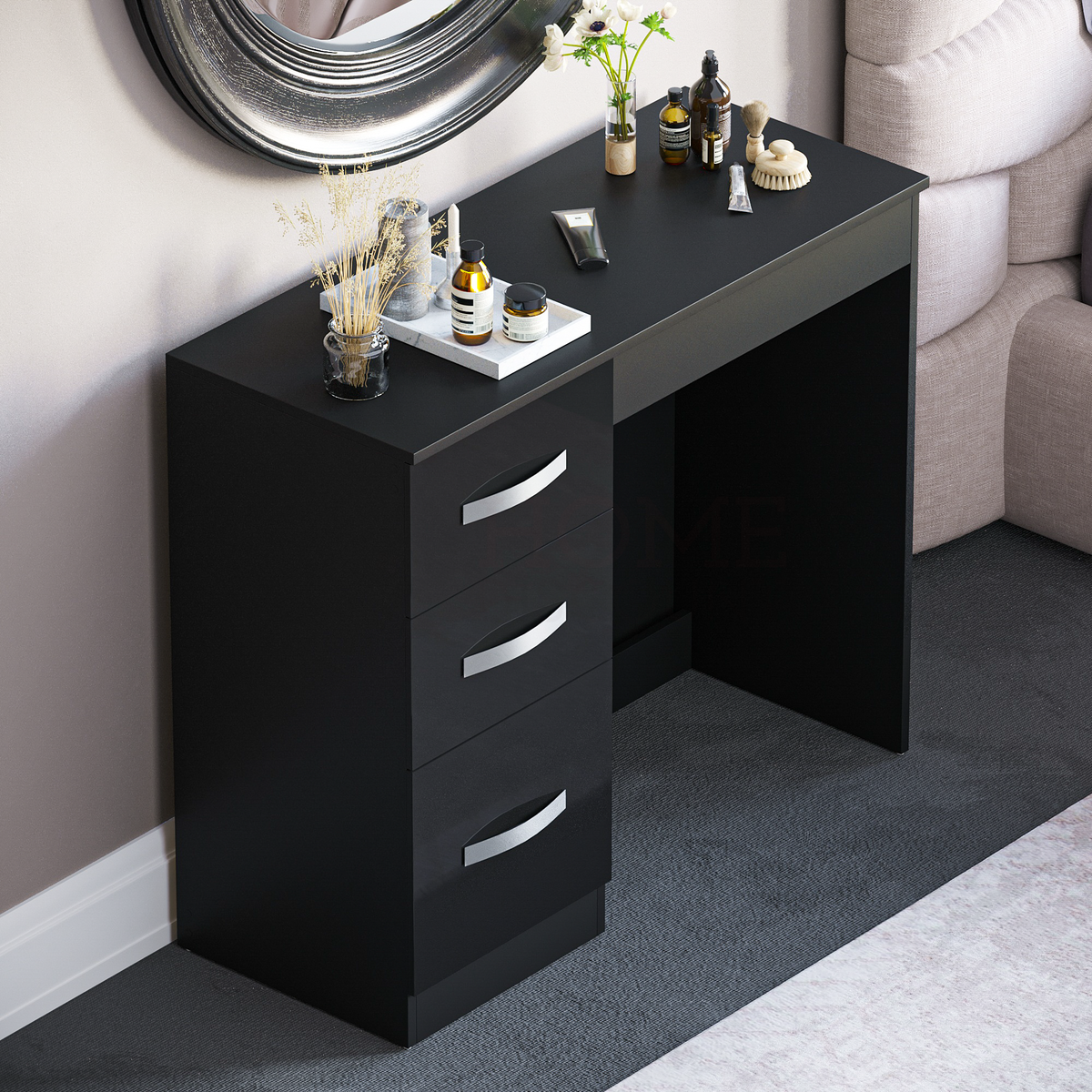 Hulio 3-Drawer Dressing Table - Black