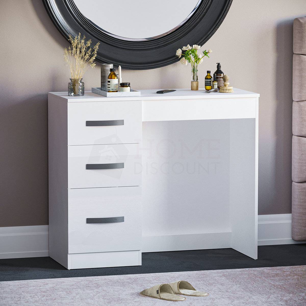 Hulio 3-Drawer Dressing Table - White