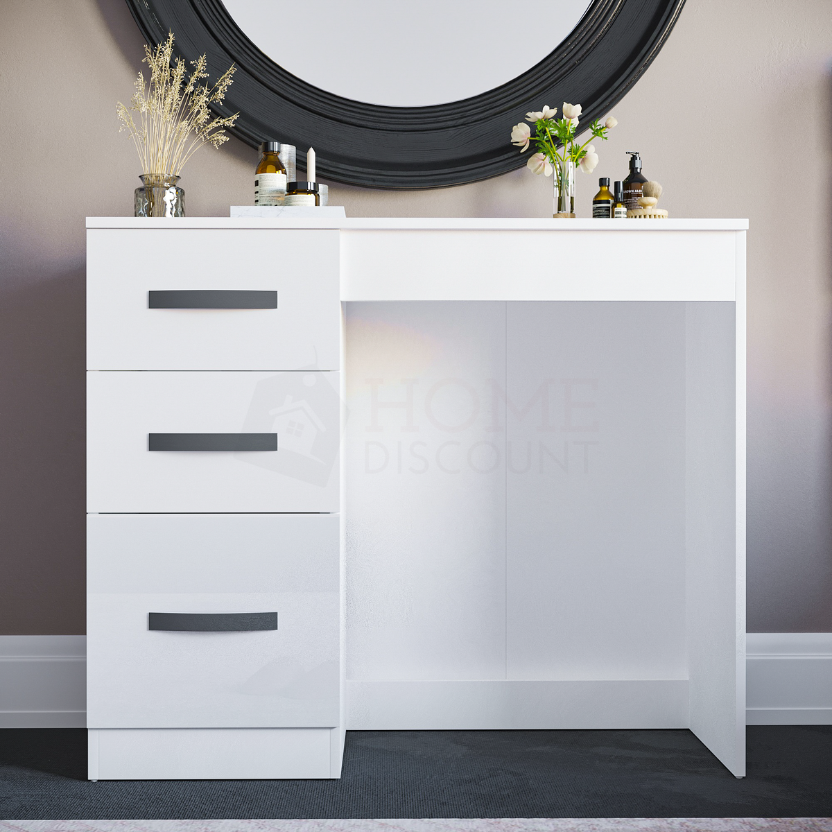 Hulio 3-Drawer Dressing Table - White