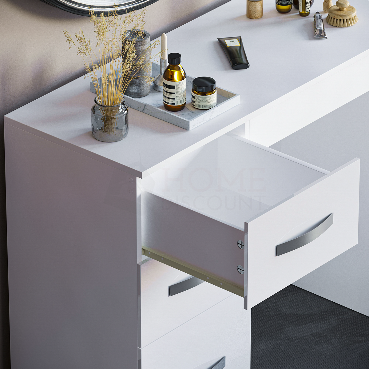 Hulio 3-Drawer Dressing Table - White