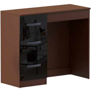 Hulio 3-Drawer Dressing Table - Walnut & Black