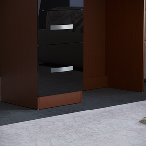 Hulio 3-Drawer Dressing Table - Walnut & Black
