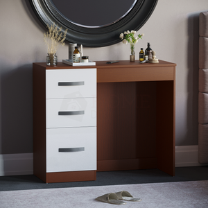 Hulio 3-Drawer Dressing Table - Walnut & White