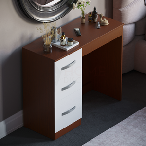 Hulio 3-Drawer Dressing Table - Walnut & White