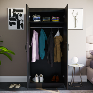 Hulio 2-Door Wardrobe - Black