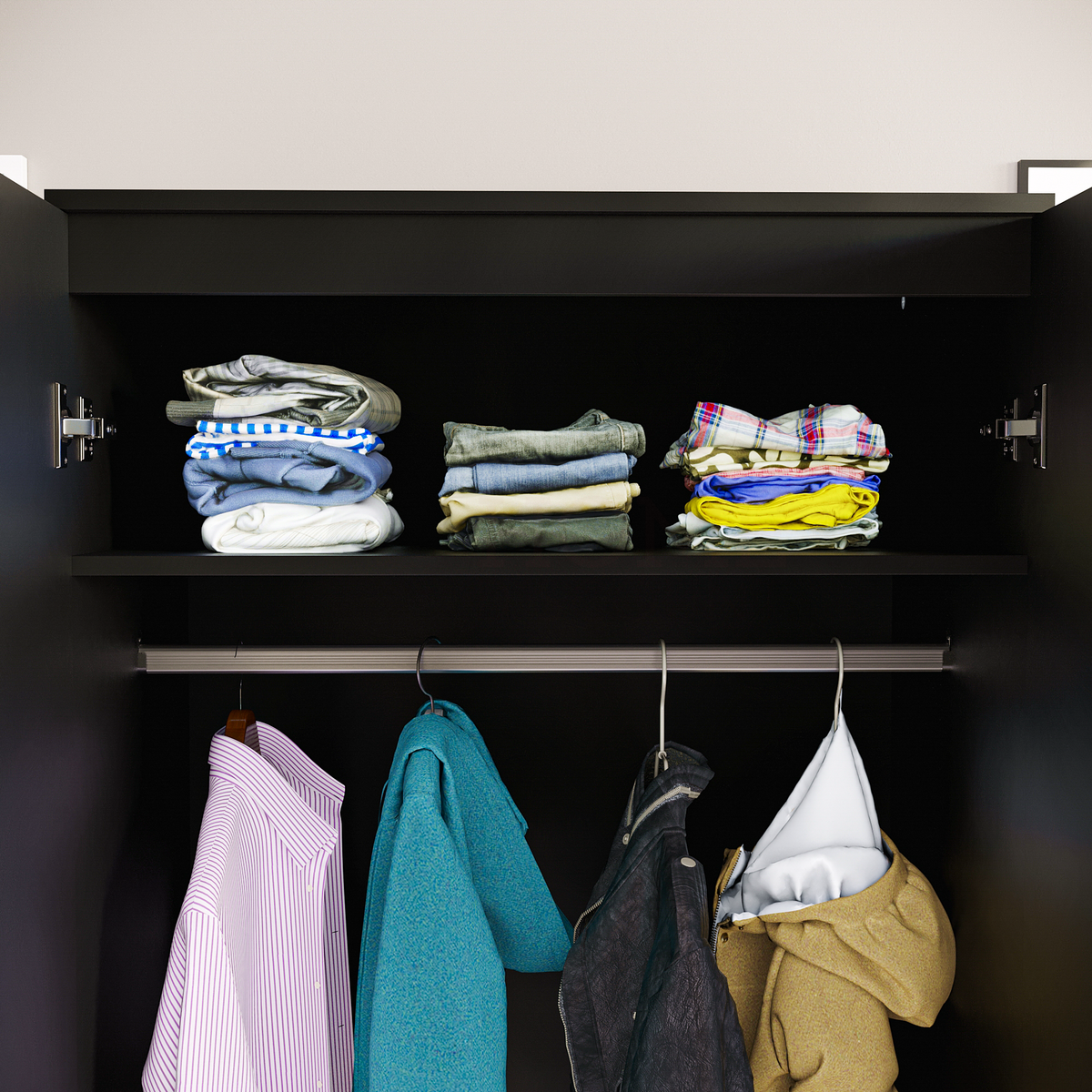 Hulio 2-Door Wardrobe - Black