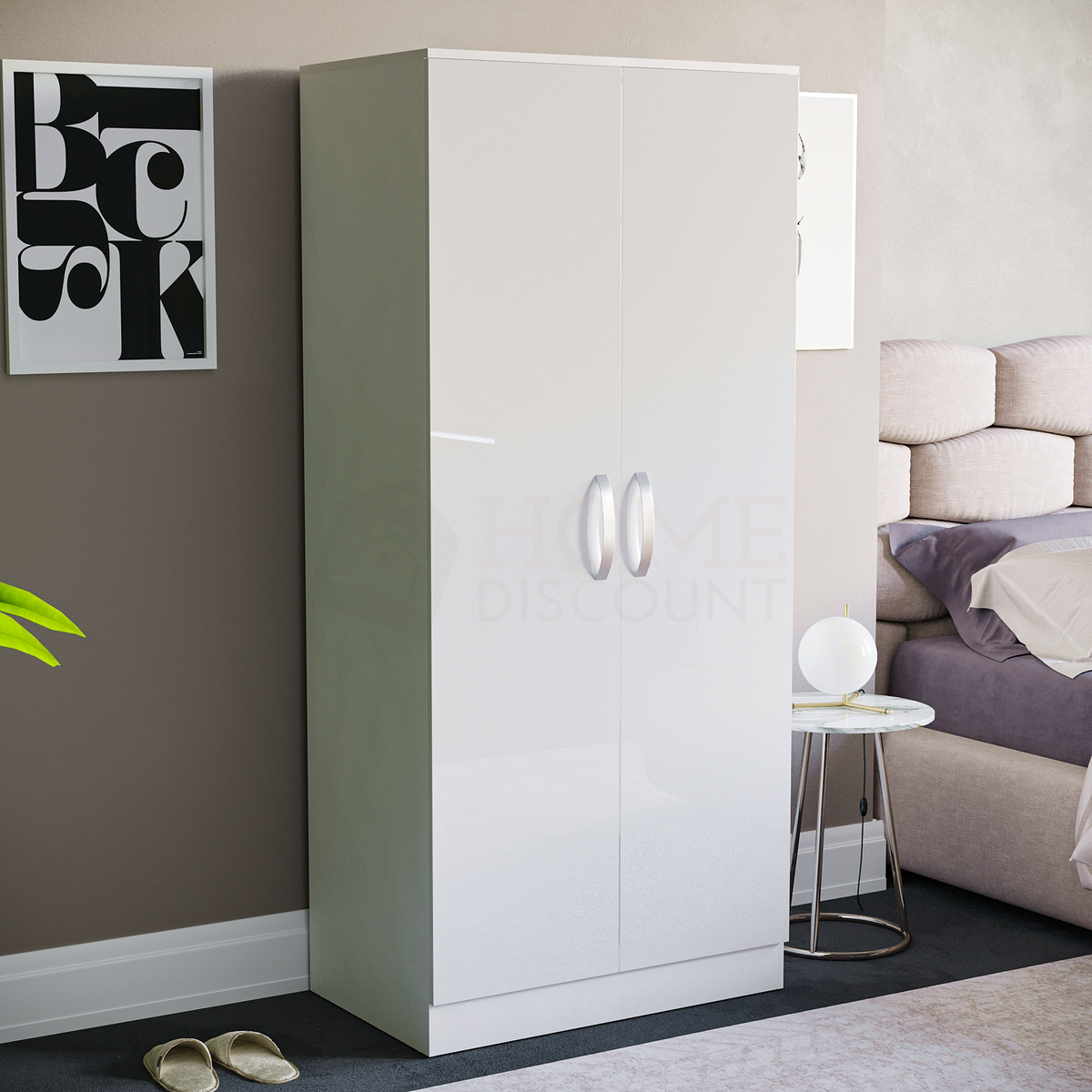 Hulio 2-Door Wardrobe - White