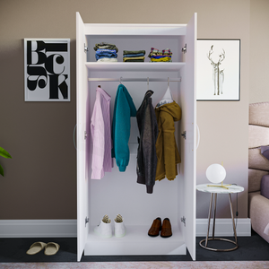 Hulio 2-Door Wardrobe - White