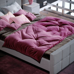 Vida Designs Valentina Double Bed, Light Grey Linen
