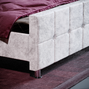 Valentina King Size Crushed Velvet Bed, Silver UKFR
