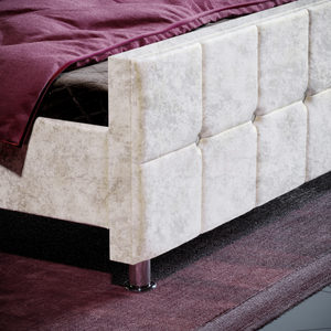 Valentina King Size Crushed Velvet Bed - Champagne