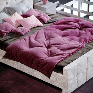 Valentina King Size Crushed Velvet Bed - Champagne