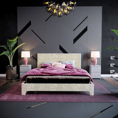 Vida Designs Victoria Double Bed, Oyster Velvet