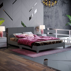 Victoria Double Bed, Dark Grey Linen