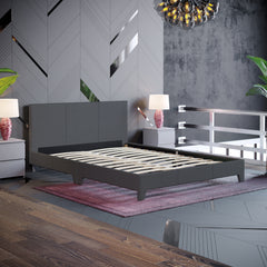 Vida Designs Victoria Double Bed, Dark Grey Linen