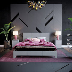 Vida Designs Victoria Double Bed, Light Grey Linen