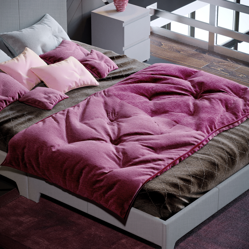 Victoria Double Bed, Light Grey Linen