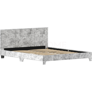 Victoria King Size Velvet Bed, Silver UKFR