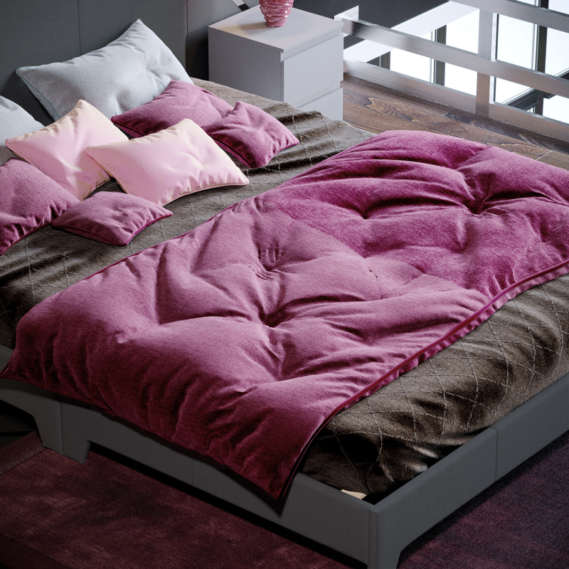 Victoria King Size Bed, Dark Grey Linen