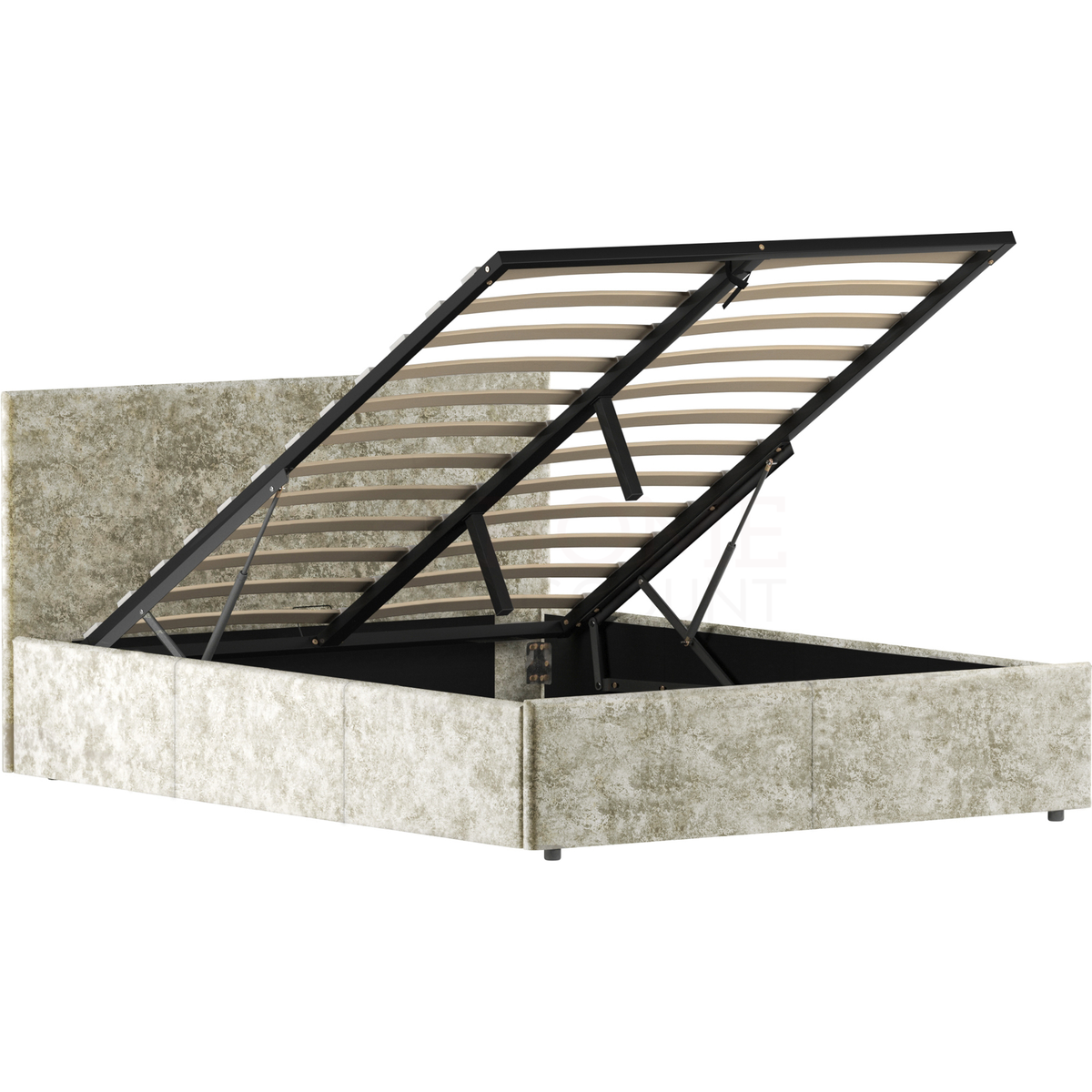 Veronica Double Velvet Ottoman Bed - Oyster
