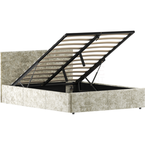 Veronica Double Velvet Ottoman Bed - Oyster