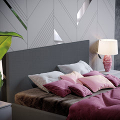 Vida Designs Veronica Double Ottoman Bed, Dark Grey Linen