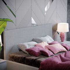 Vida Designs Veronica Double Ottoman Bed, Light Grey Linen
