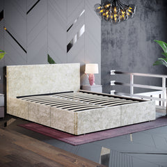 Vida Designs Veronica King Size Ottoman Bed, Oyster Velvet