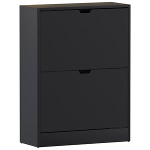 2-Drawer Shoe Cabinet, Black