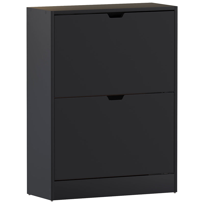 Vida Designs 2 Drawer Shoe Cabinet, Black (FSC 100%)