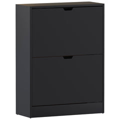 Vida Designs 2 Drawer Shoe Cabinet, Black (FSC 100%)